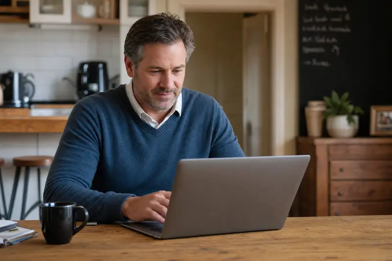 Homeowner filling out home selling form